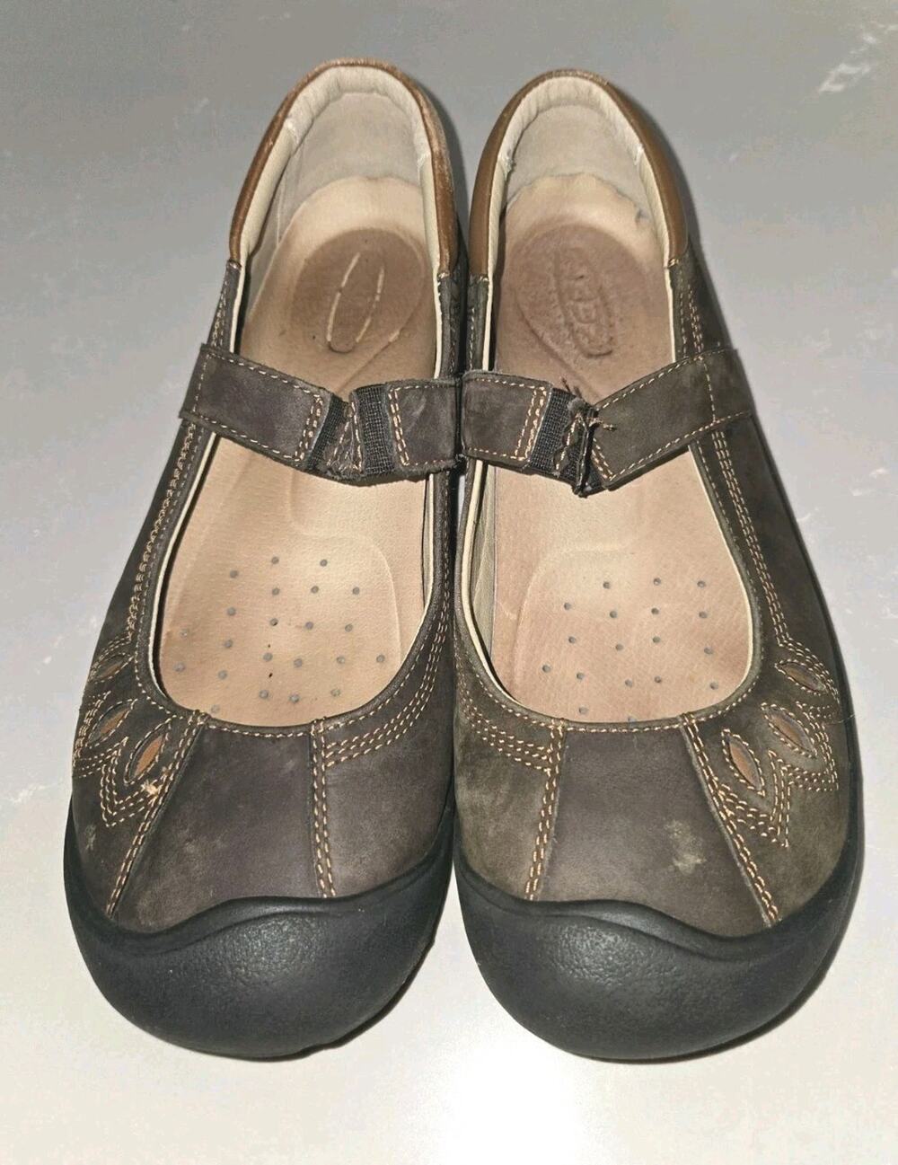 Keen Womens US 8 EU 38.5 Toyah Leather Mary Jane Comfort Shoes Brown Walking